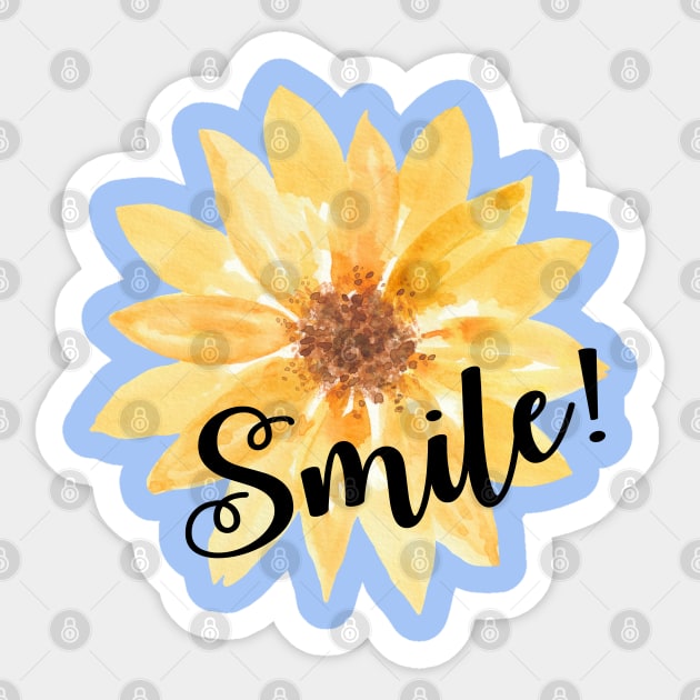 Yellow watercolor flower smile Sticker by ApricotBlossomDesign